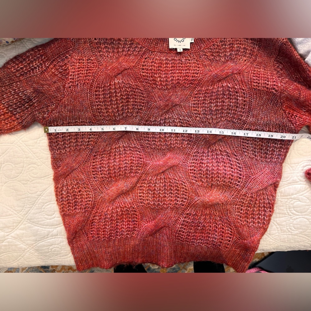 Lili Sidonio side S coral-pink cable knit crew neck sweater. Like new! - Picture 9 of 10